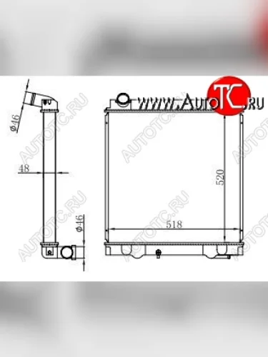 Радиатор двигателя (пластинчатый, МКПП) SAT Mitsubishi Fuso Canter (2000-2007)