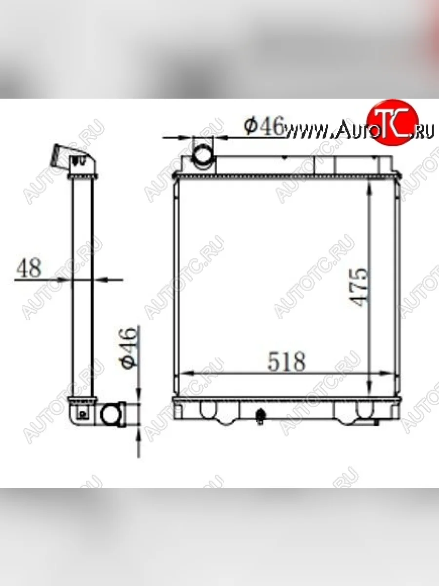 Радиатор двигателя (пластинчатый, МКПП) SAT Mitsubishi Fuso Canter (2000-2007)  с доставкой в г. Керчь