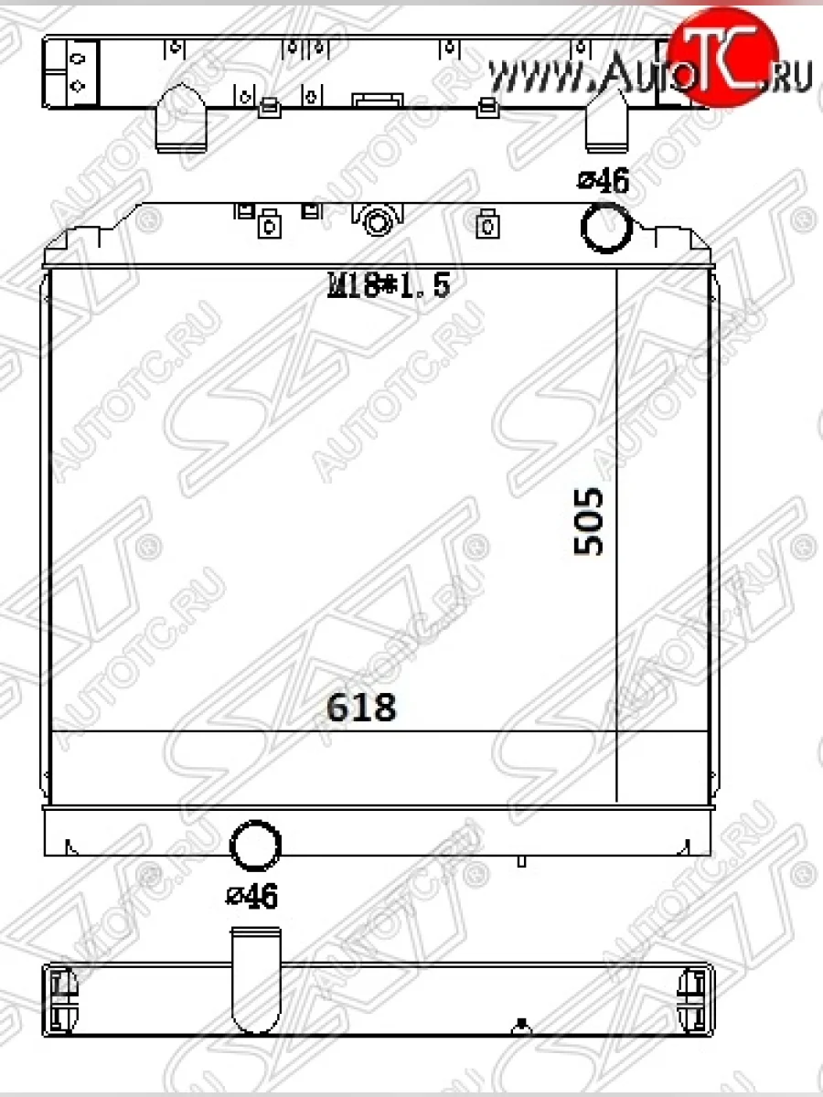 Радиатор двигателя (пластинчатый, МКПП) SAT Mitsubishi Fuso Canter (2002-2025)  в Керчи Республика Крым