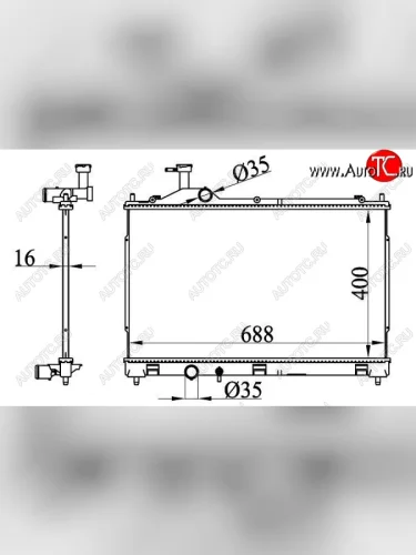 Радиатор двигателя (пластинчатый, МКПП/АКПП) SAT Mitsubishi Outlander GF дорестайлинг (2012-2014)