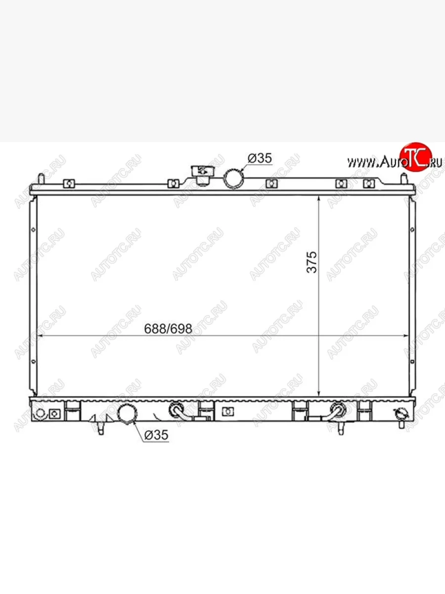 Радиатор двигателя SAT (трубчатый, 1.5/1.3/1.6/2.0, МКПП/АКПП) Mitsubishi Lancer 9 CS седан 2-ой рестайлинг (2005-2009)  с доставкой в г. Пермь