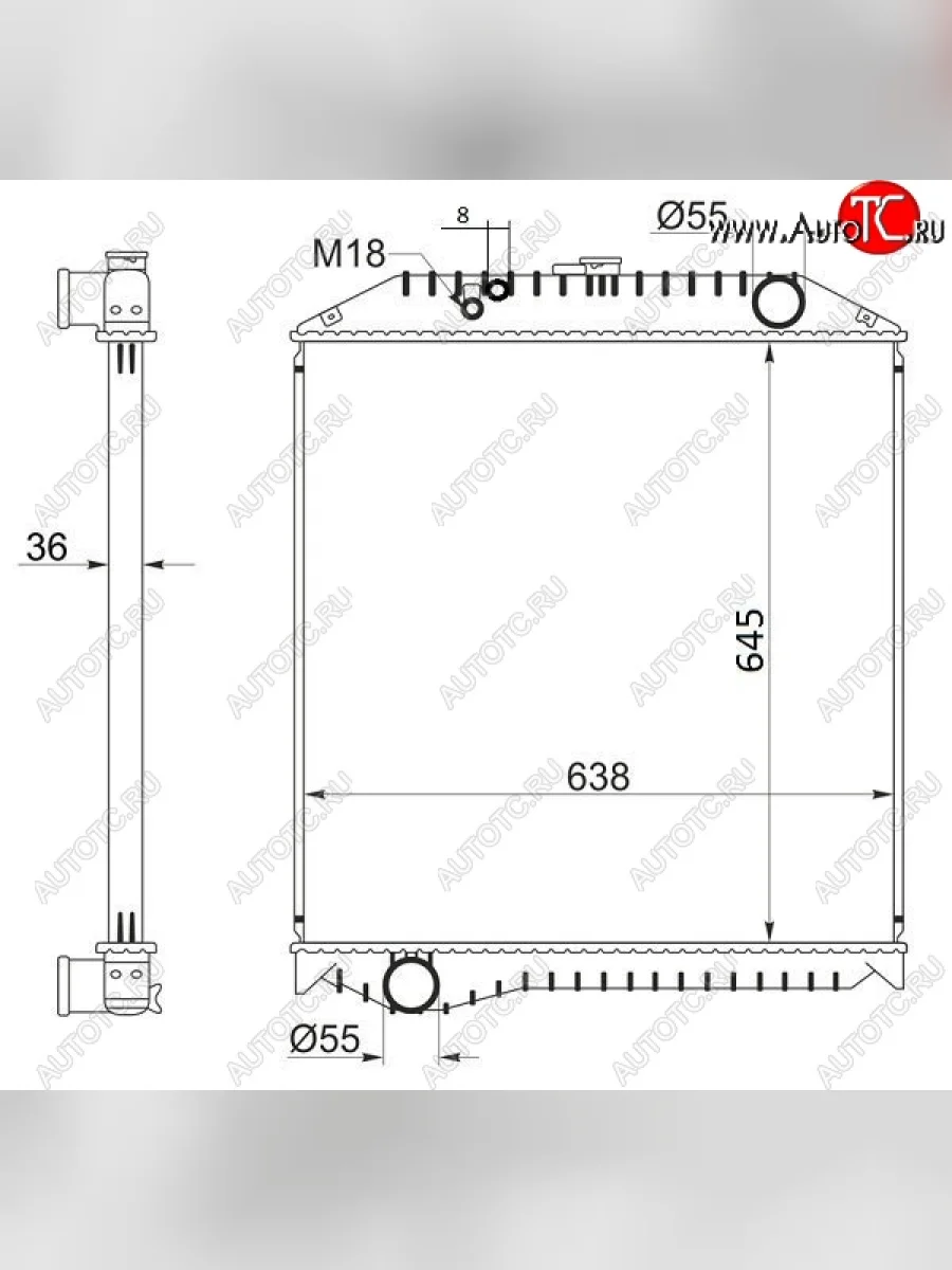 Радиатор двигателя SAT (пластинчатый, МКПП, J08C FD1 / FE1 / GD1 / NISSAN DIESEL / UD) Nissan Condor (1990-2005)  в Керчи Республика Крым
