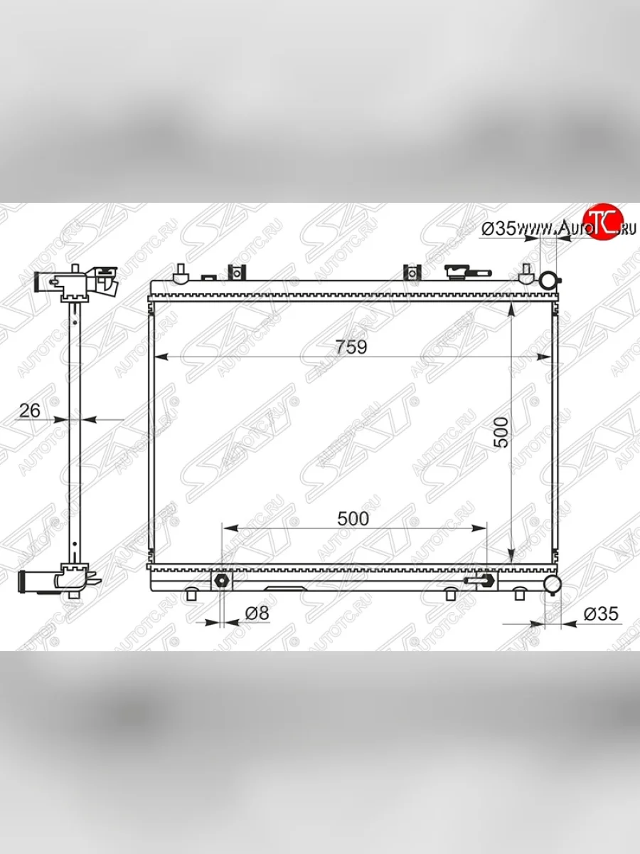 Радиатор двигателя (пластинчатый, МКПП/АКПП) SAT Nissan Pathfinder R52 дорестайлинг (2012-2017)  в Перми Пермском крае