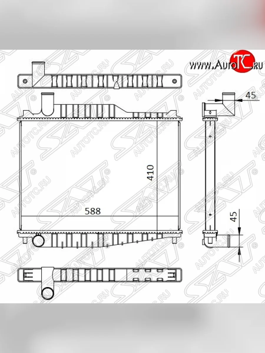 Радиатор двигателя (пластинчатый, МКПП) SAT Nissan Condor (1990-2005)  в Керчи Республика Крым