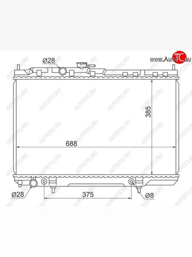 Радиатор двигателя (пластинчатый, МКПП/АКПП) SAT Nissan Almera Classic B10 седан (2006-2013)