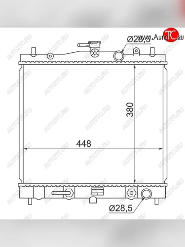 Радиатор двигателя (пластинчатый, МКПП/АКПП) SAT Renault Clio BR дорестайлинг, хэтчбэк 5 дв. (2005-2009)