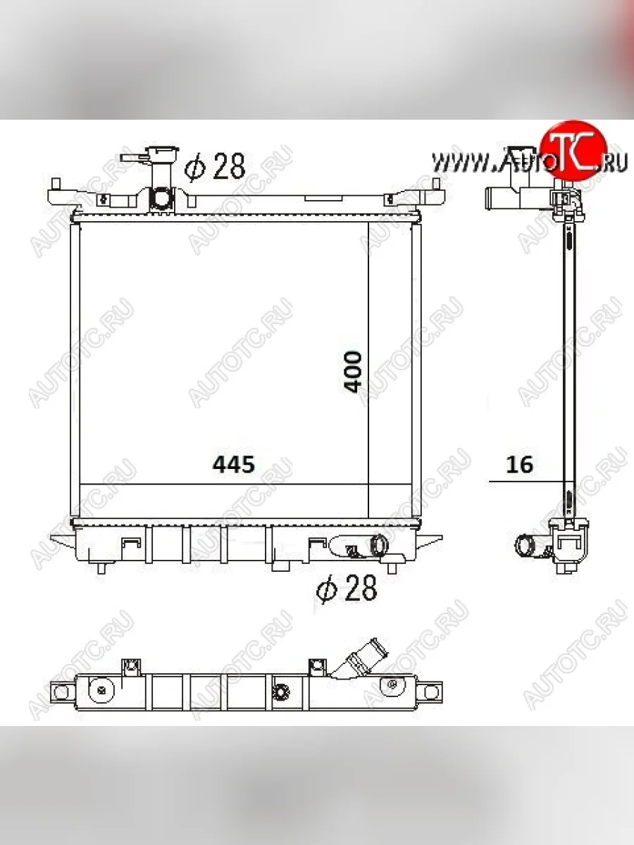 Радиатор двигателя (пластинчатый, МКПП/АКПП) SAT Nissan Micra K13 5 дв. дорестайлинг (2010-2013)  в Керчи Республика Крым