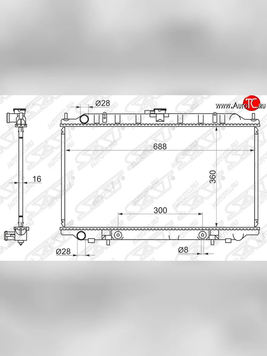 Радиатор двигателя (пластинчатый, МКПП/АКПП) SAT Nissan Primera 2 P11 седан дорестайлинг (1995-2000)  в Самаре Самарской области