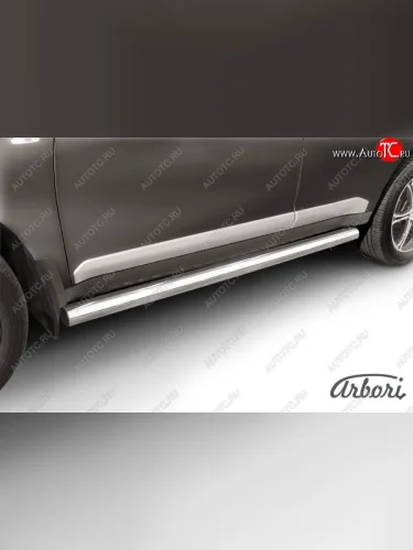Защита штатных порогов Arbori (нержавейка, d76 mm). Mitsubishi Outlander  XL (2005-2009) (CW)  дорестайлинг