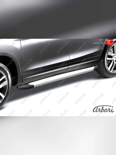Порожки для ног Arbori Optima Silver Mitsubishi Outlander  GF (2014-2016) 1-ый рестайлинг