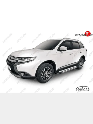 Порожки для ног Arbori Luxe Silver Mitsubishi Outlander  GF (2015-2018) 2-ой рестайлинг