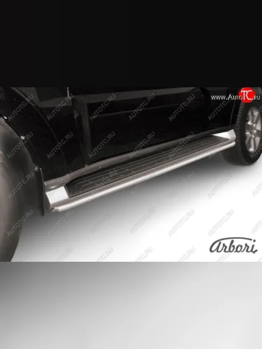 Защита переднего бампера Arbori (нержавейка, 1 труба d42 mm). Mitsubishi Pajero 4 V90 2-ой рестайлинг (2014-2020)