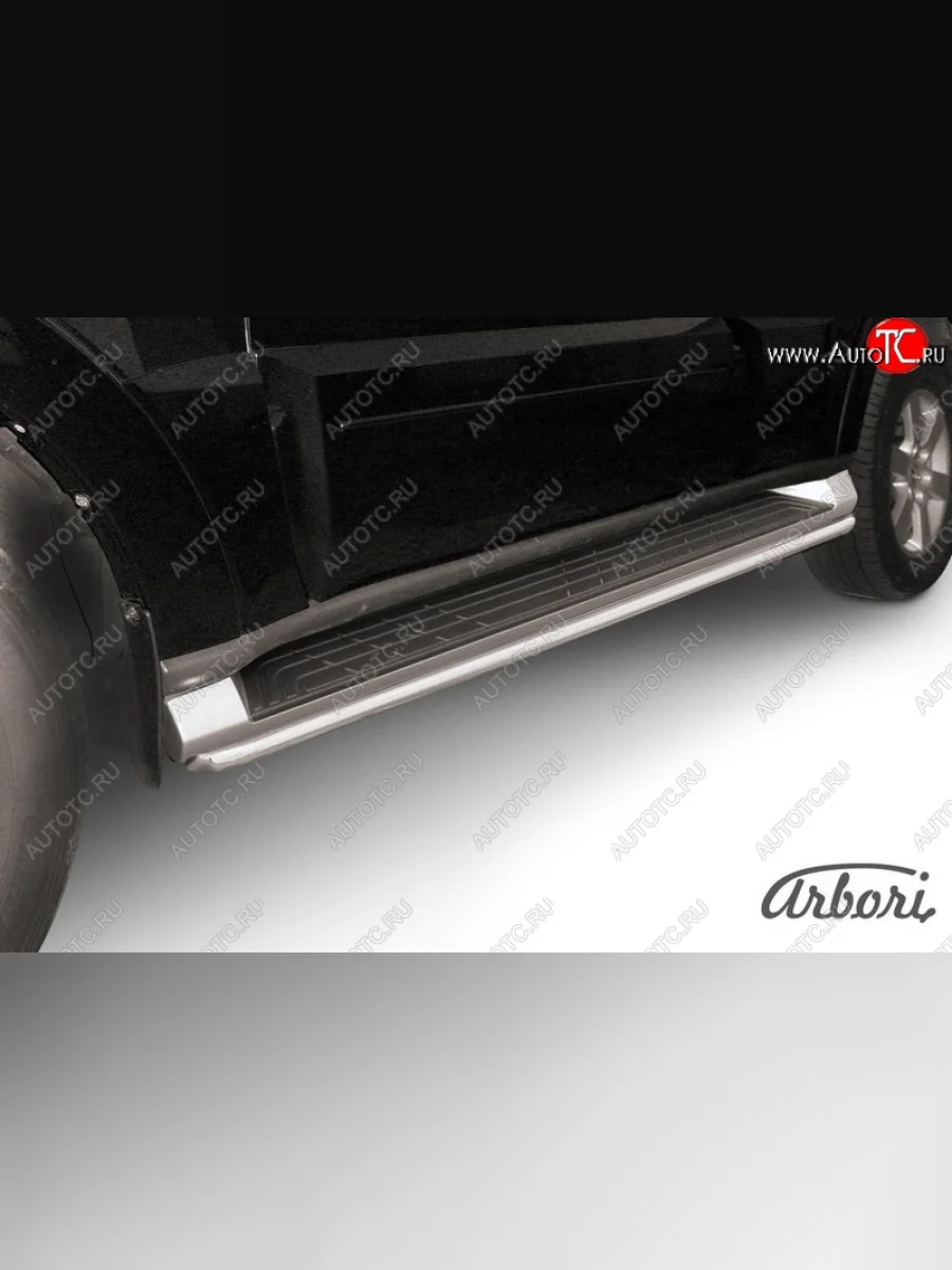 Защита переднего бампера Arbori (нержавейка, 1 труба d42 mm). Mitsubishi Pajero 4 V90 2-ой рестайлинг (2014-2020)  в Керчи Республика Крым