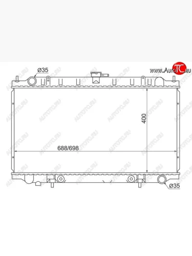 Радиатор двигателя (пластинчатый, 2.0/2.5/3.0, МКПП/АКПП) SAT Nissan Maxima A32 (1994-2000)