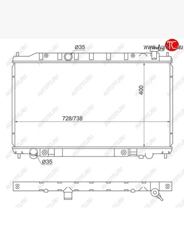 Радиатор двигателя (пластинчатый, МКПП/АКПП) SAT Nissan Maxima A32 (1994-2000)