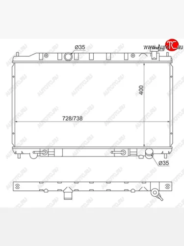 Радиатор двигателя (пластинчатый, 2.3/3.5, МКПП/АКПП) SAT Nissan Teana 1 J31 дорестайлинг (2003-2005)