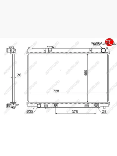 Радиатор двигателя SAT (пластинчатый, АКПП) INFINITI M35 Y50 дорестайлинг (2004-2008)