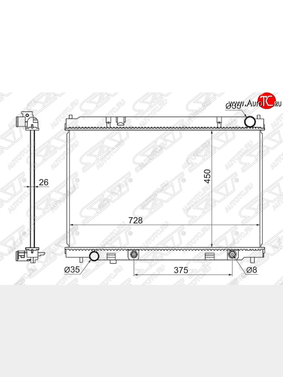 Радиатор двигателя (пластинчатый, АКПП) SAT INFINITI M35 Y50 дорестайлинг (2004-2008)  в Керчи Республика Крым