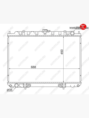 Радиатор двигателя (пластинчатый, МКПП/АКПП) SAT Nissan Liberty дорестайлинг (1998-2001)