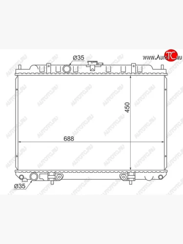 Радиатор двигателя (пластинчатый, МКПП/АКПП) SAT Nissan Liberty дорестайлинг (1998-2001)