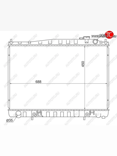 Радиатор двигателя (пластинчатый, МКПП/АКПП) SAT Nissan Cedric (1999-2004)