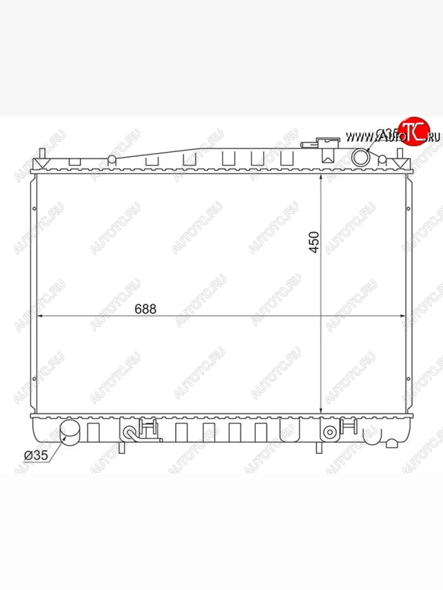 Радиатор двигателя (пластинчатый, МКПП/АКПП) SAT Nissan Cedric (1999-2004)  в Керчи Республика Крым