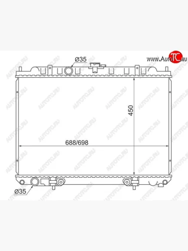 Радиатор двигателя (пластинчатый, МКПП/АКПП) SAT Nissan Liberty дорестайлинг (1998-2001)