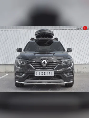 Защита переднего бампера (Ø42 мм, нержавейка) SLITKOFF Renault Koleos  2 (2016-2025)