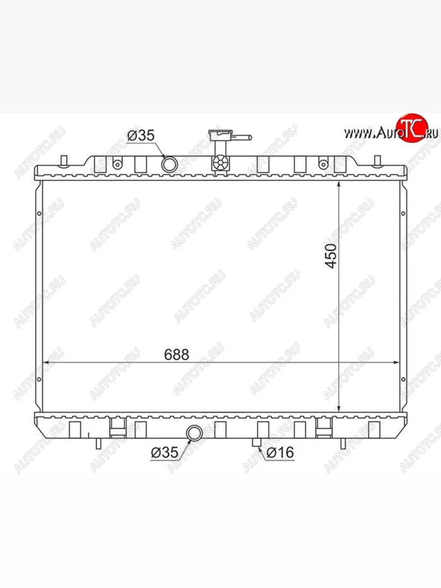 Радиатор двигателя (пластинчатый, MR20DE/QR25DE, МКПП/АКПП) SAT Nissan Rogue T32 рестайлинг (2017-2020)  с доставкой в г. Керчь