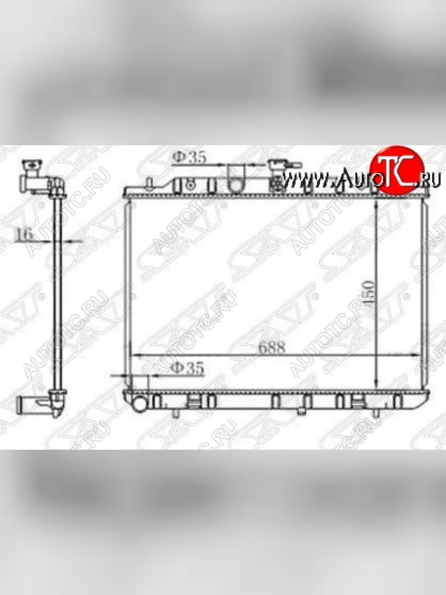 Радиатор двигателя (пластинчатый, 2.0D, МКПП/АКПП) SAT Nissan X-trail 2 T31 рестайлинг (2010-2015)  с доставкой в г. Керчь