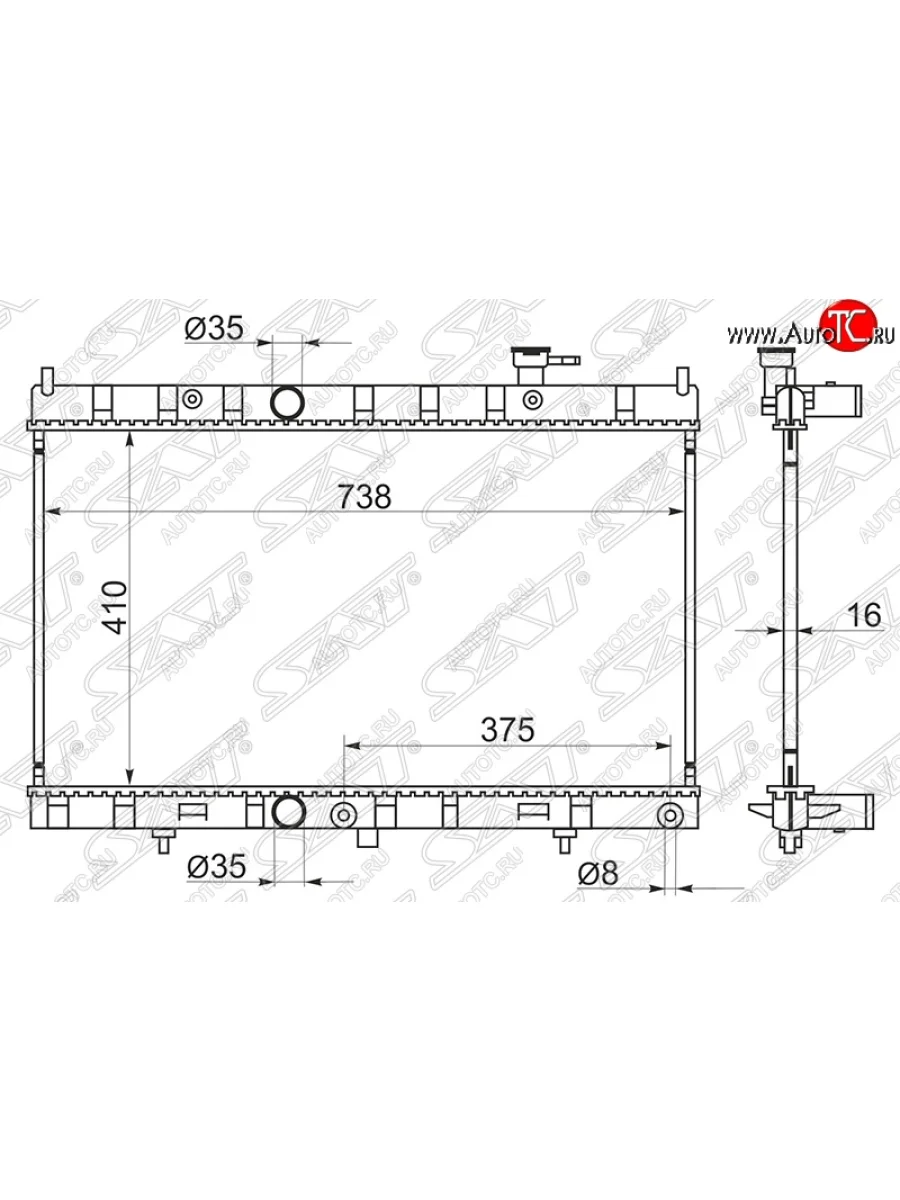 Радиатор двигателя (пластинчатый, MR20DD/QR25DE, МКПП/АКПП) SAT Nissan X-trail 3 T32 рестайлинг (2017-2022)  в Самаре Самарской области