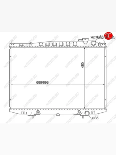 Радиатор двигателя (пластинчатый, МКПП/АКПП) SAT Nissan Datsun (1997-2002)