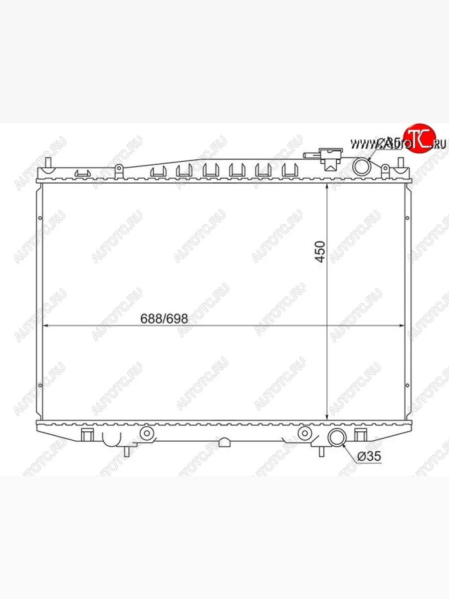 Радиатор двигателя (пластинчатый, МКПП/АКПП) SAT Nissan Datsun (1997-2002)  с доставкой в г. Керчь