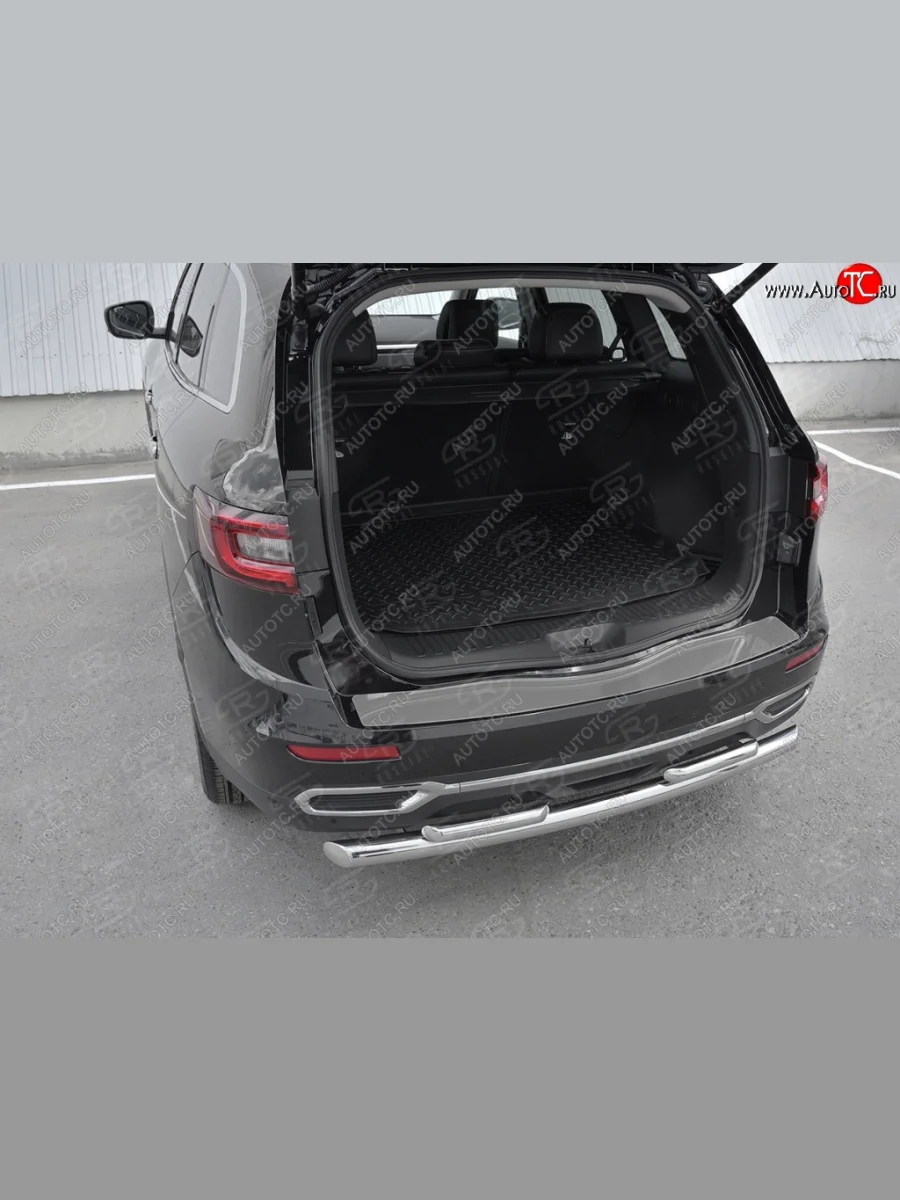 Накладка защитная на задний бампер Russtal (лист нерж зеркальный) Renault Koleos 2 (2016-2025)  в Керчи Республика Крым