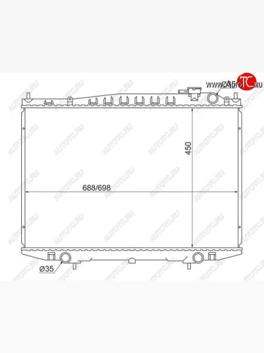 Радиатор двигателя (пластинчатый, DIESEL, МКПП/АКПП) SAT Nissan Datsun (1997-2002)