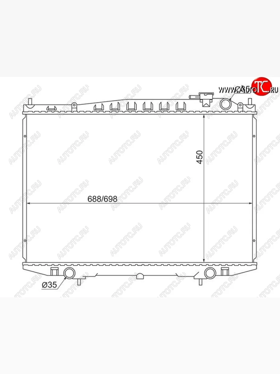 Радиатор двигателя (пластинчатый, DIESEL, МКПП/АКПП) SAT Nissan Datsun (1997-2002)  с доставкой в г. Керчь