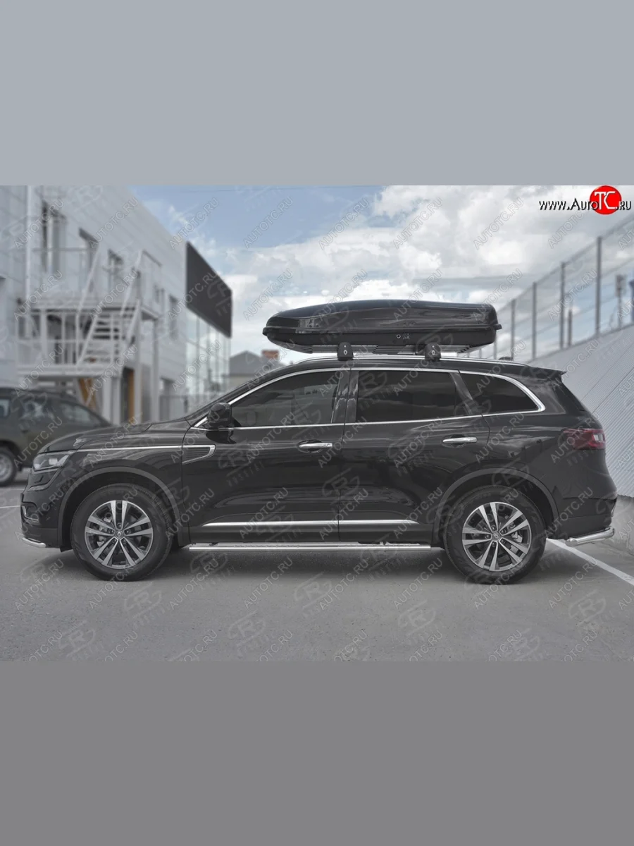 Пороги труба 75х42 Russtal (овал с проступью) Renault Koleos 2 (2016-2025)  в Керчи Республика Крым