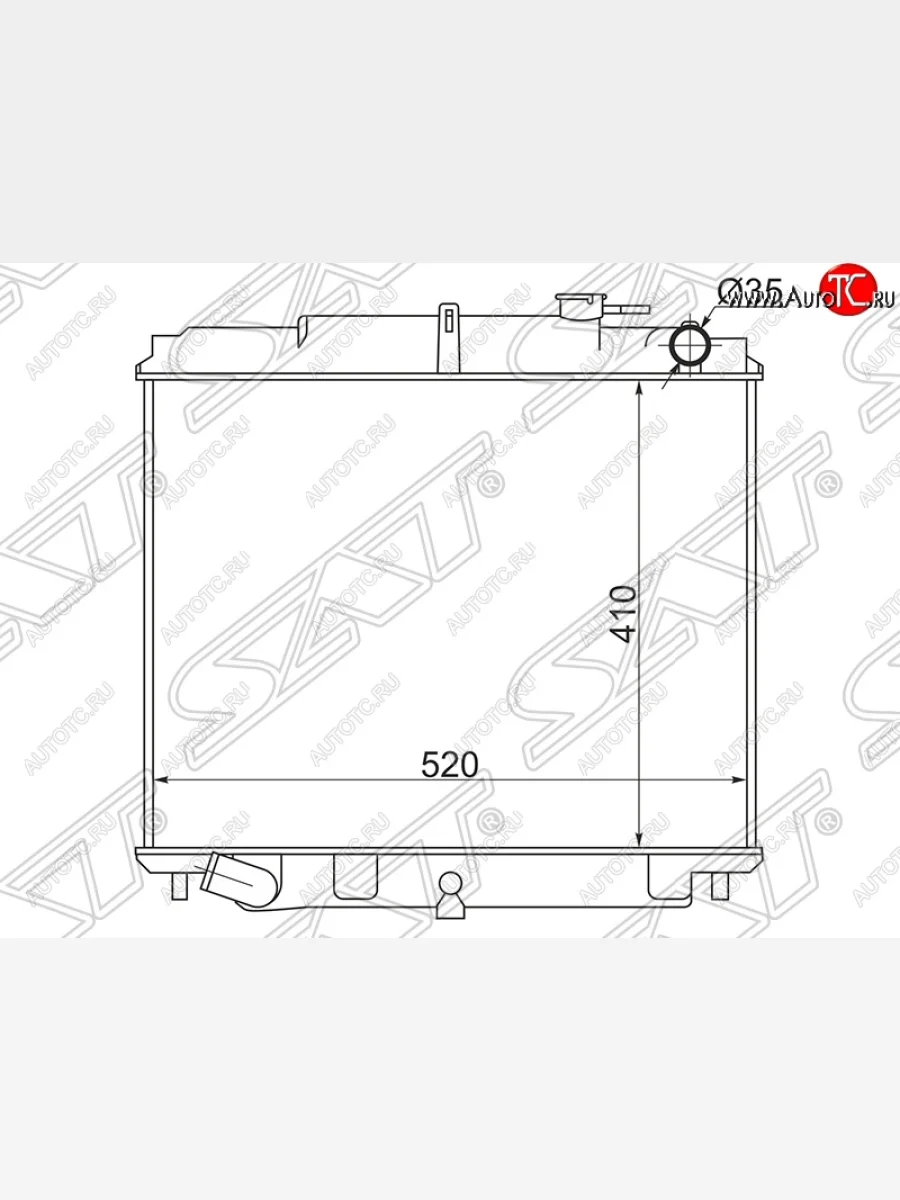Радиатор двигателя (пластинчатый, TD27, МКПП) SAT Nissan Atlas F23 правый руль рестайлинг (1992-2007)  в Перми Пермском крае