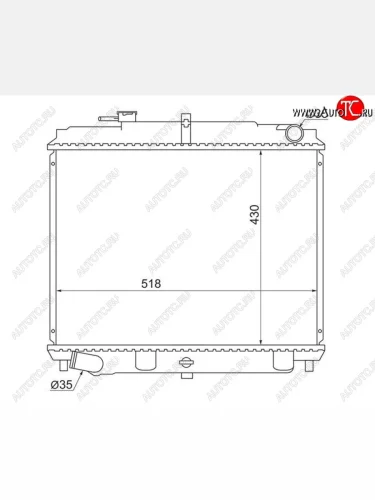 Радиатор двигателя (пластинчатый, 2.3D/2.7D/3.2D, МКПП) SAT Nissan Atlas F23 правый руль рестайлинг (1992-2007)