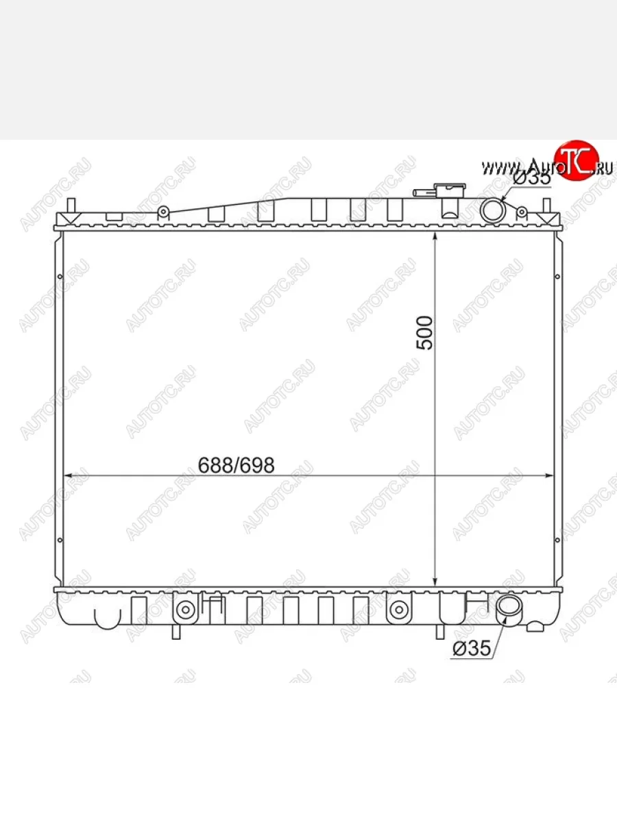 Радиатор двигателя (пластинчатый, VG33, МКПП/АКПП) SAT Nissan Pathfinder R50 дорестайлинг (1995-1999)  в Керчи Республика Крым