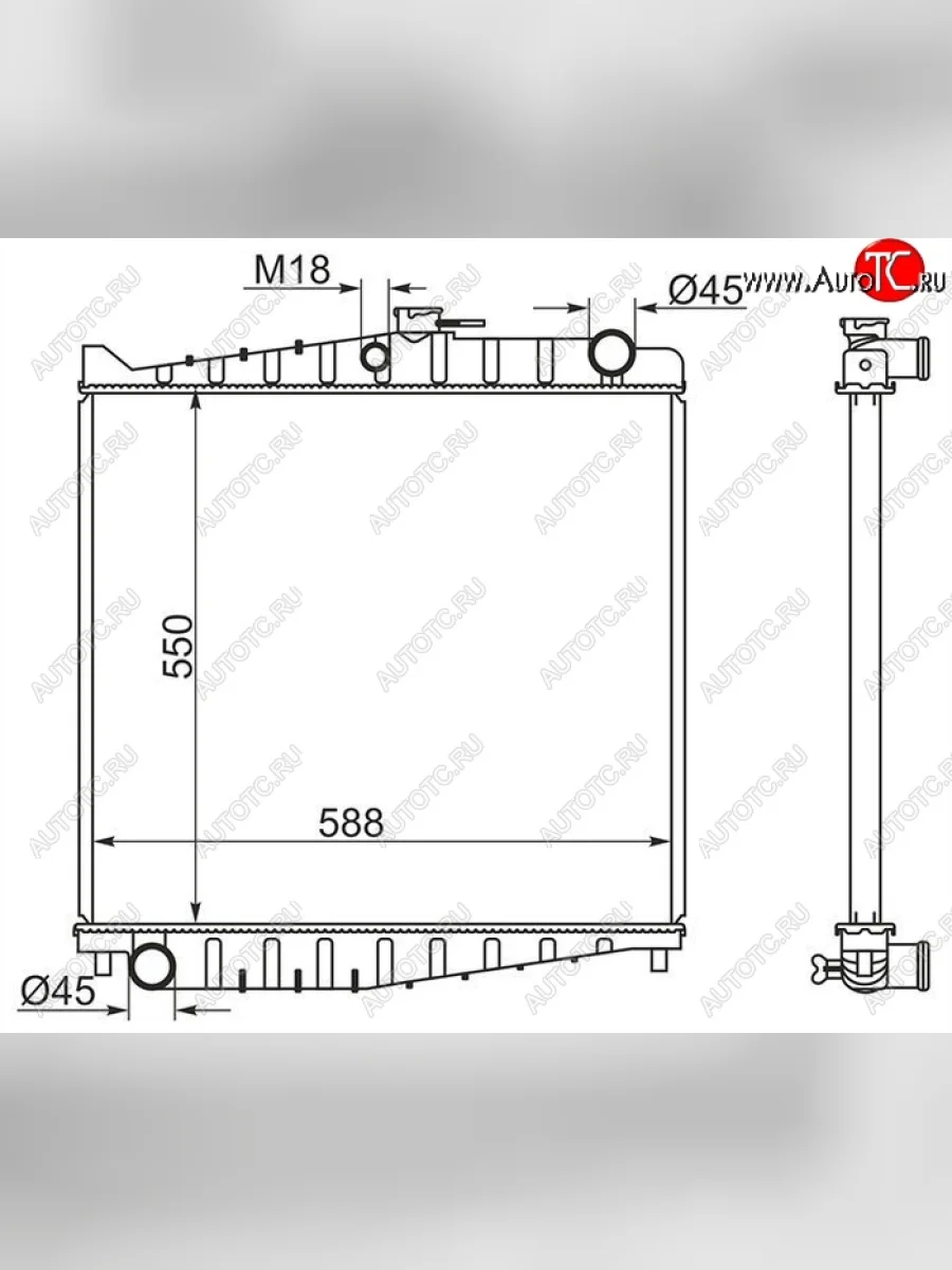 Радиатор двигателя (пластинчатый, МКПП) SAT Nissan Condor (1990-2005)  в Керчи Республика Крым