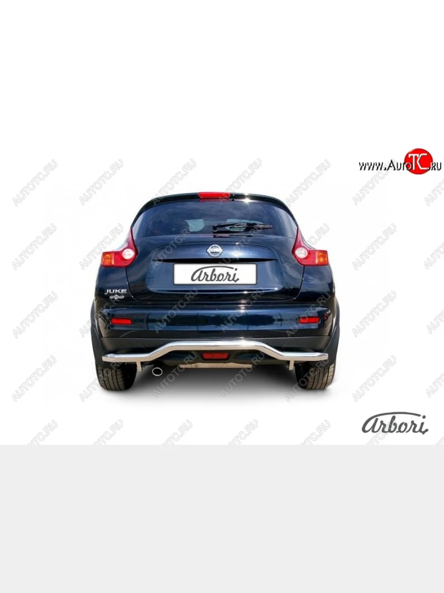 Защита заднего бампера Arbori (волна, нержавейка, 1 труба d57 mm).  Nissan Juke (2010-2020) 1 YF15 (4WD)  в Самаре Самарской области