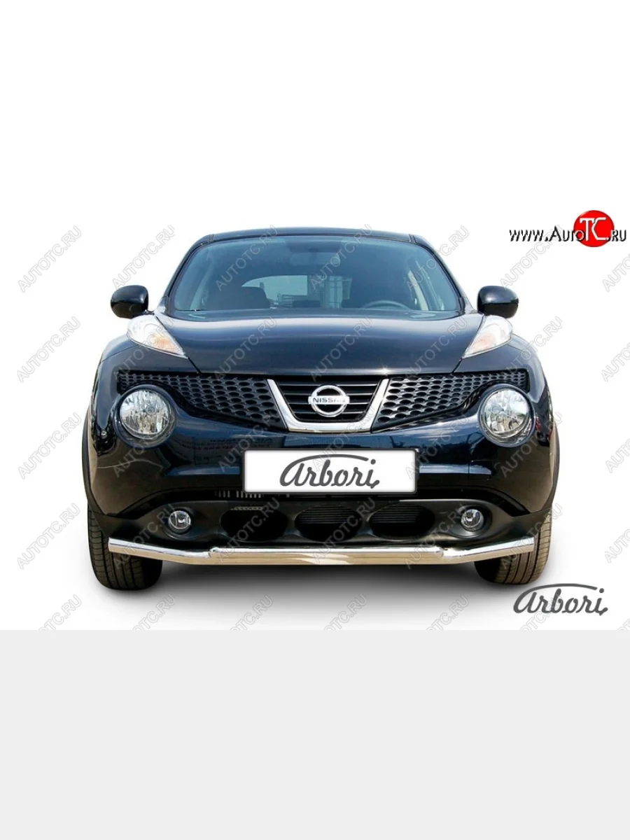 Защита переднего бампера 2WD Arbori (нержавейка, 2 трубы d57 и 42 mm)  Nissan Juke (2010-2020) 1 YF15  в Самаре Самарской области