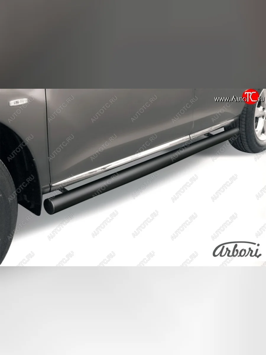 Защита штатных порогов Arbori (черная, d57 mm). Nissan Murano 2 Z51 рестайлинг (2010-2016)  в Самаре Самарской области