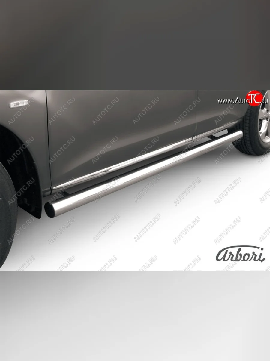 Защита штатных порогов Arbori (нержавейка, d76 mm). Nissan Murano 2 Z51 рестайлинг (2010-2016)  в Самаре Самарской области