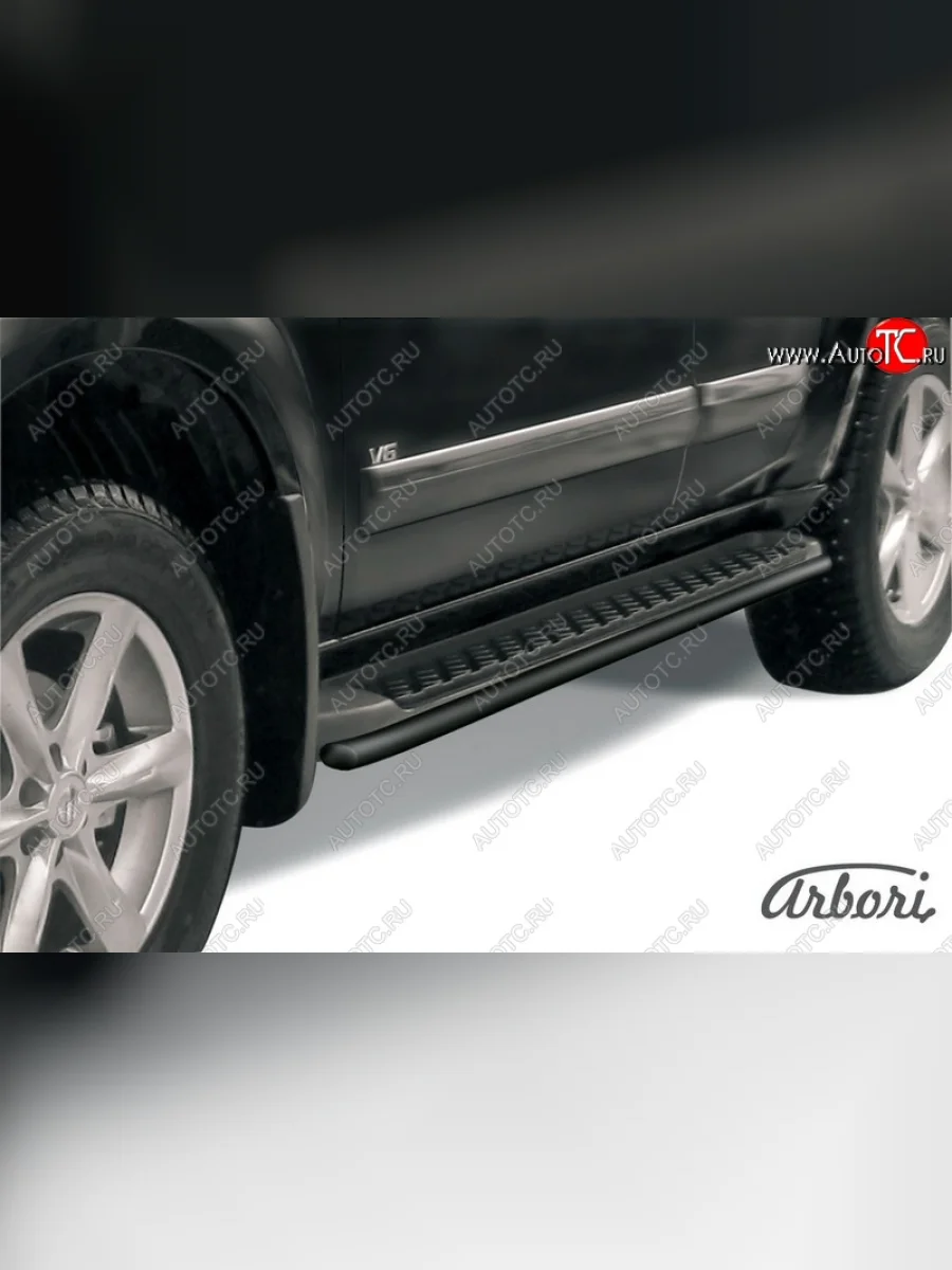 Защита штатных порогов Arbori (черная, d42 mm). Nissan Pathfinder R51 рестайлинг (2009-2014)  в Керчи Республика Крым