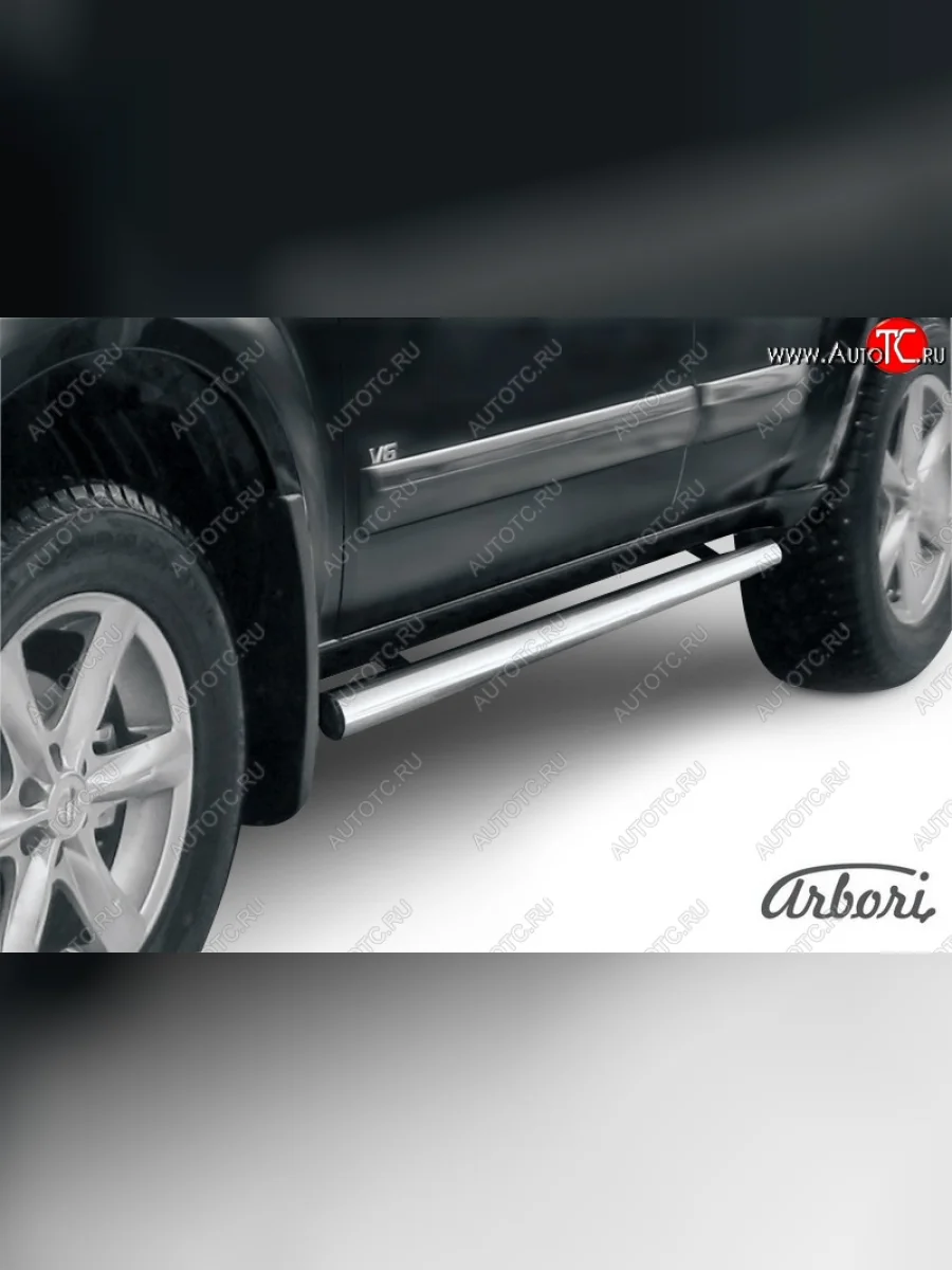 Защита штатных порогов Arbori (нержавейка, d76 mm). Nissan Pathfinder R51 рестайлинг (2009-2014)  в Перми Пермском крае