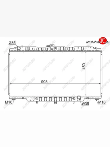 Радиатор двигателя SAT (пластинчатый, TB45E, МКПП/АКПП) Nissan Patrol 5 Y61 дорестайлинг (1997-2001)