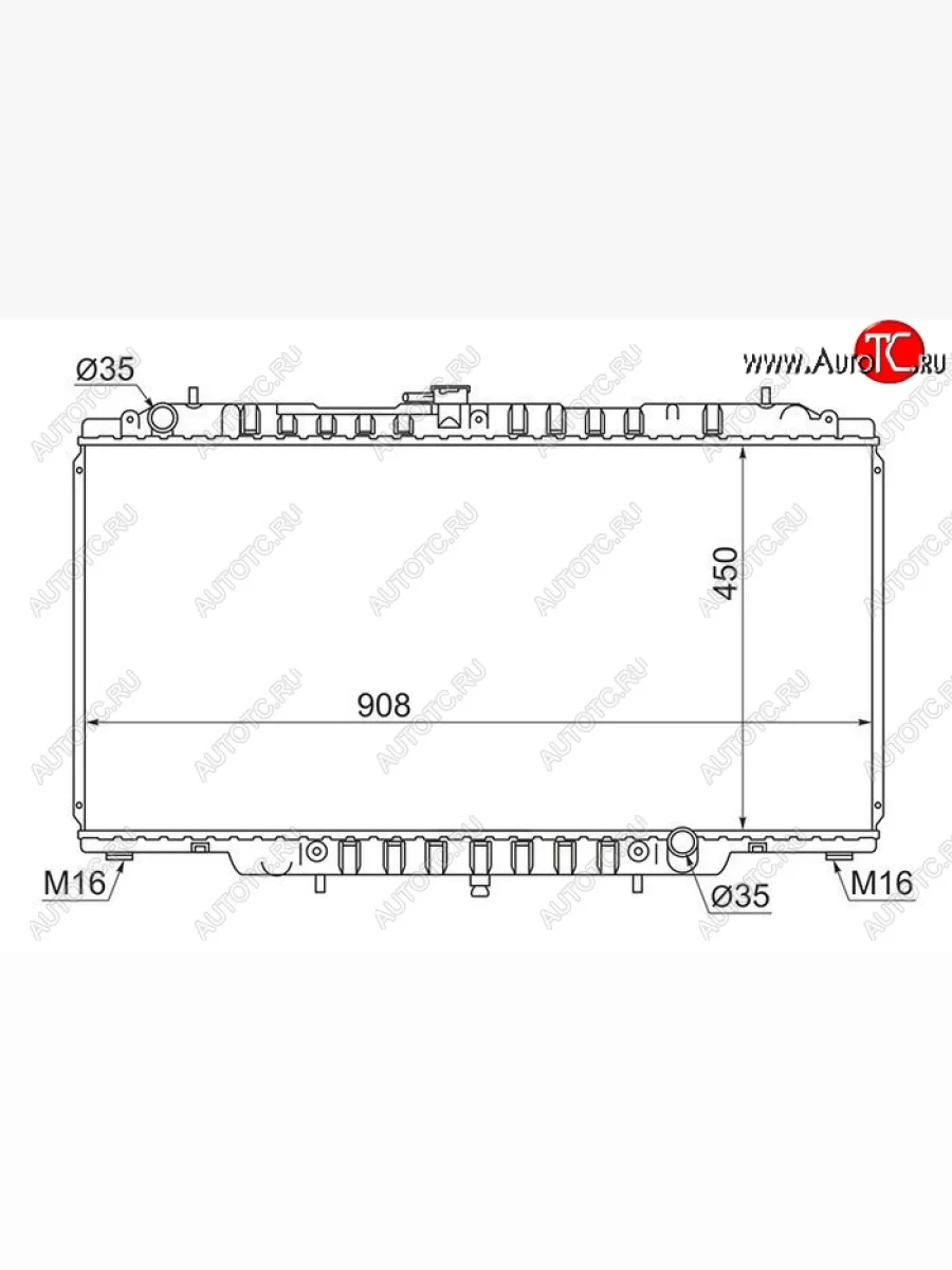 Радиатор двигателя SAT (пластинчатый, TB45E, МКПП/АКПП) Nissan Patrol 5 Y61 дорестайлинг (1997-2001)  в Перми Пермском крае