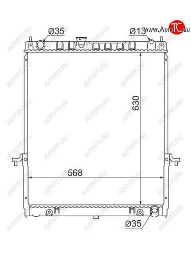Радиатор двигателя SAT (пластинчатый, TB48DE, МКПП/АКПП) Nissan Patrol 5 Y61 2-ой рестайлинг (2004-2010)